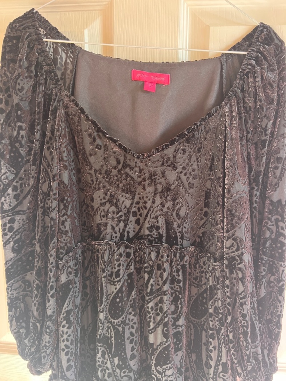 Betsey Johnson Black Paisley Passion Tiered Dress - Picture 9 of 9